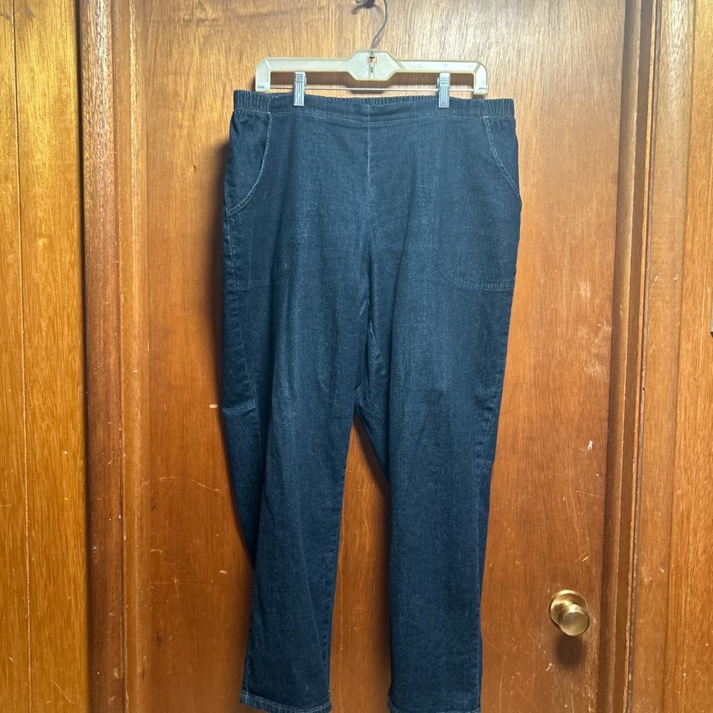 Just My Size Women's Straight Leg Jeans - Dark Blue. 1X.